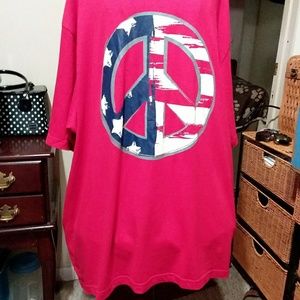 Womens extra large red peace sign t shirt